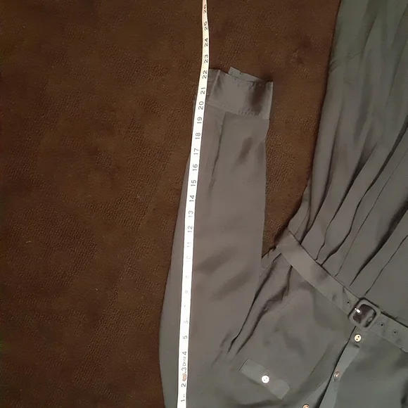 Pleated Teal Button-Up Dress - Picture 15 of 16